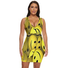 Emoji, Colour, Faces, Smile, Wallpaper Draped Bodycon Dress