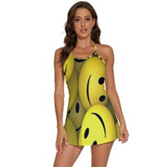 Emoji, Colour, Faces, Smile, Wallpaper 2-in-1 Flare Activity Dress by nateshop