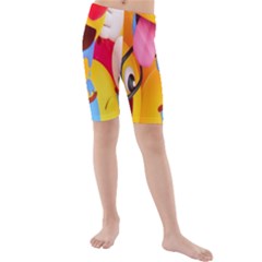 Emojis, Emoji, Hd Phone Wallpaper Kids  Mid Length Swim Shorts by nateshop