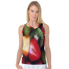 Fruits, Food, Green, Red, Strawberry, Yellow Women s Basketball Tank Top by nateshop