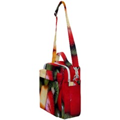 Fruits, Food, Green, Red, Strawberry, Yellow Crossbody Day Bag by nateshop