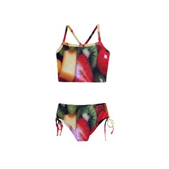 Fruits, Food, Green, Red, Strawberry, Yellow Girls  Tankini Swimsuit by nateshop