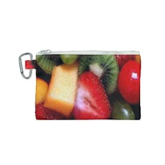 Fruits, Food, Green, Red, Strawberry, Yellow Canvas Cosmetic Bag (small) by nateshop