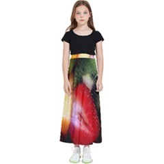 Fruits, Food, Green, Red, Strawberry, Yellow Kids  Flared Maxi Skirt by nateshop