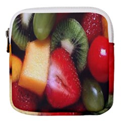 Fruits, Food, Green, Red, Strawberry, Yellow Mini Square Pouch by nateshop