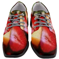 Fruits, Food, Green, Red, Strawberry, Yellow Women Heeled Oxford Shoes by nateshop