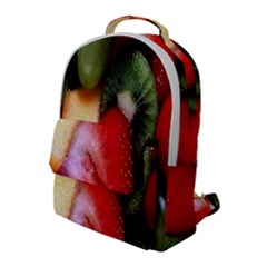 Fruits, Food, Green, Red, Strawberry, Yellow Flap Pocket Backpack (large) by nateshop