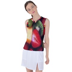 Fruits, Food, Green, Red, Strawberry, Yellow Women s Sleeveless Sports Top by nateshop