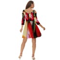 Fruits, Food, Green, Red, Strawberry, Yellow Shoulder Cut Out Zip Up Dress View4