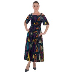 Inspired By The Colours And Shapes Shoulder Straps Boho Maxi Dress 