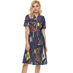 Inspired By The Colours And Shapes Button Top Knee Length Dress by nateshop