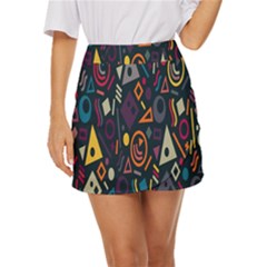 Inspired By The Colours And Shapes Mini Front Wrap Skirt by nateshop