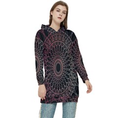 Mandala   Lockscreen , Aztec Women s Long Oversized Pullover Hoodie by nateshop