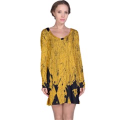 Yellow Best, Black, Black And White, Emoji High Long Sleeve Nightdress by nateshop