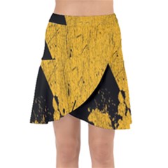 Yellow Best, Black, Black And White, Emoji High Wrap Front Skirt by nateshop