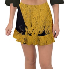 Yellow Best, Black, Black And White, Emoji High Fishtail Mini Chiffon Skirt by nateshop