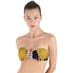 Yellow Best, Black, Black And White, Emoji High Twist Bandeau Bikini Top by nateshop