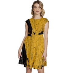 Yellow Best, Black, Black And White, Emoji High Cap Sleeve High Waist Dress by nateshop