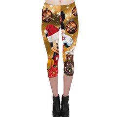 Cartoons, Disney, Merry Christmas, Minnie Capri Leggings  by nateshop