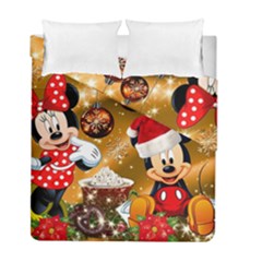 Cartoons, Disney, Merry Christmas, Minnie Duvet Cover Double Side (full/ Double Size) by nateshop