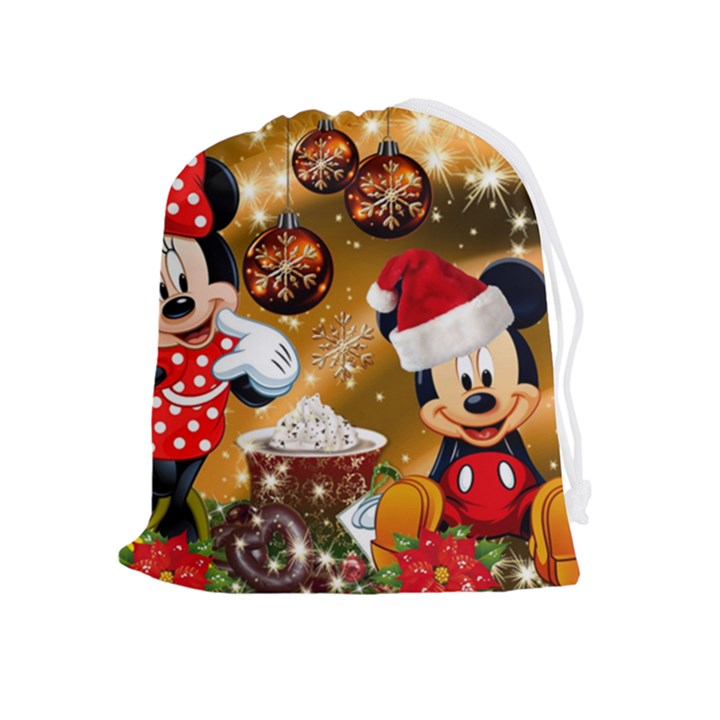 Cartoons, Disney, Merry Christmas, Minnie Drawstring Pouch (XL)