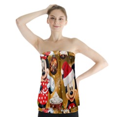 Cartoons, Disney, Merry Christmas, Minnie Strapless Top