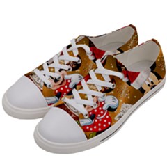 Cartoons, Disney, Merry Christmas, Minnie Men s Low Top Canvas Sneakers by nateshop