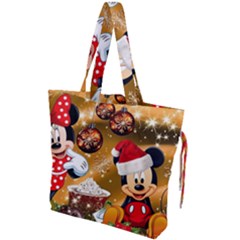 Cartoons, Disney, Merry Christmas, Minnie Drawstring Tote Bag by nateshop