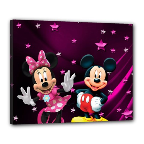 Cartoons, Disney, Mickey Mouse, Minnie Canvas 20  X 16  (stretched) by nateshop