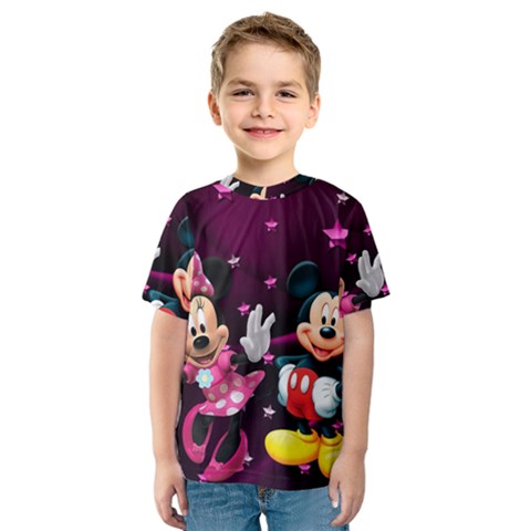 Cartoons, Disney, Mickey Mouse, Minnie Kids  Sport Mesh T-shirt by nateshop