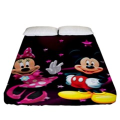 Cartoons, Disney, Mickey Mouse, Minnie Fitted Sheet (california King Size) by nateshop