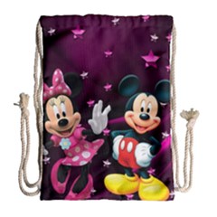 Cartoons, Disney, Mickey Mouse, Minnie Drawstring Bag (large) by nateshop