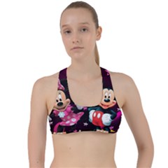 Cartoons, Disney, Mickey Mouse, Minnie Criss Cross Racerback Sports Bra by nateshop