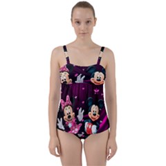 Cartoons, Disney, Mickey Mouse, Minnie Twist Front Tankini Set by nateshop