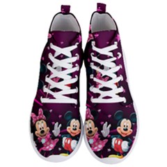 Cartoons, Disney, Mickey Mouse, Minnie Men s Lightweight High Top Sneakers by nateshop