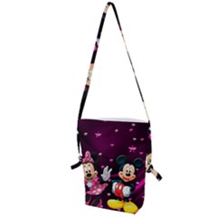 Cartoons, Disney, Mickey Mouse, Minnie Folding Shoulder Bag by nateshop