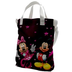 Cartoons, Disney, Mickey Mouse, Minnie Canvas Messenger Bag by nateshop