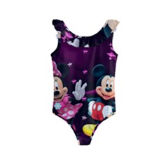 Cartoons, Disney, Mickey Mouse, Minnie Kids  Frill Swimsuit by nateshop