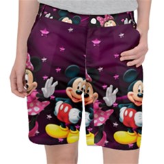 Cartoons, Disney, Mickey Mouse, Minnie Women s Pocket Shorts by nateshop