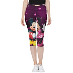 Cartoons, Disney, Mickey Mouse, Minnie Inside Out Lightweight Velour Capri Leggings  by nateshop