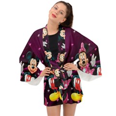 Cartoons, Disney, Mickey Mouse, Minnie Long Sleeve Kimono by nateshop