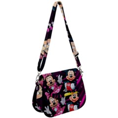 Cartoons, Disney, Mickey Mouse, Minnie Saddle Handbag by nateshop