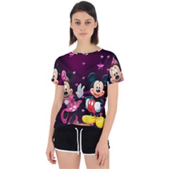 Cartoons, Disney, Mickey Mouse, Minnie Open Back Sport T-shirt by nateshop