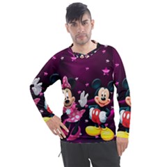 Cartoons, Disney, Mickey Mouse, Minnie Men s Pique Long Sleeve T-shirt