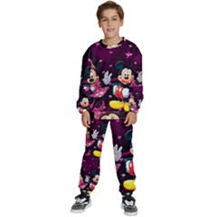 Cartoons, Disney, Mickey Mouse, Minnie Kids  Sweatshirt Set by nateshop