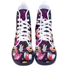 Cartoons, Disney, Mickey Mouse, Minnie Kid s High-top Canvas Sneakers by nateshop