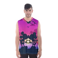 Mickey And Minnie, Mouse, Disney, Cartoon, Love Men s Basketball Tank Top by nateshop