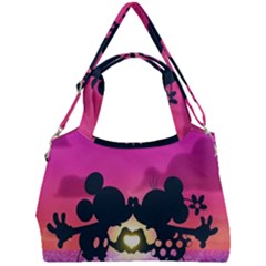 Mickey And Minnie, Mouse, Disney, Cartoon, Love Double Compartment Shoulder Bag by nateshop