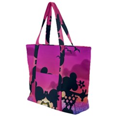 Mickey And Minnie, Mouse, Disney, Cartoon, Love Zip Up Canvas Bag by nateshop