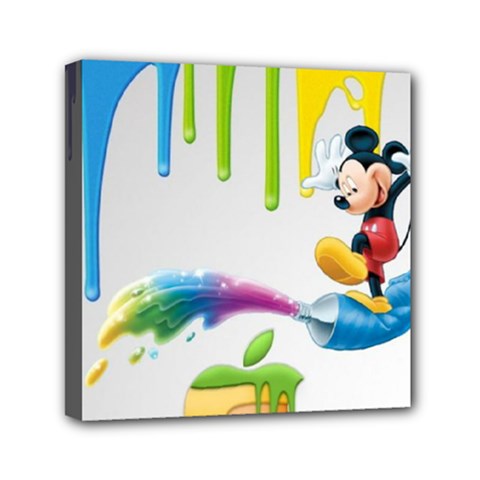 Mickey Mouse, Apple Iphone, Disney, Logo Mini Canvas 6  X 6  (stretched) by nateshop